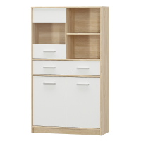 vitrna TEYO 2D1W1S 80, farba: dub sonoma/biela