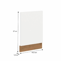kuchynsk linka VEGA ZM 570x446 dvierka na umvaku - rozmery, farba: biela extra vysok lesk / dub lancelot