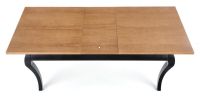 Stôl WINDSOR, plát: MDF + prírodná dubová dyha/podnož: masívne drevo bukové - čierna - ilustračný obrázok Stôl WINDSOR, plát: MDF + prírodná dubová dyha/podnož: masívne drevo bukové - čierna - ilustračný obrázok