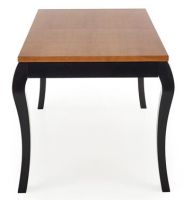 Stôl WINDSOR, plát: MDF + prírodná dubová dyha/podnož: masívne drevo bukové - čierna - ilustračný obrázok Stôl WINDSOR, plát: MDF + prírodná dubová dyha/podnož: masívne drevo bukové - čierna - ilustračný obrázok