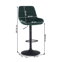 barov stolika CHIRO NEW - rozmery, poah: ltka VELVET tmav zelen/kov - ierna, ilustran obrzok