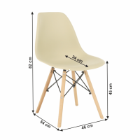 stolika CINKLA 3 NEW - rozmery, farba: drevo-buk/plast-cappucino-vanilkov, ilustran obrzok