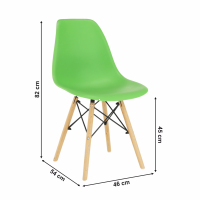 stolika CINKLA 3 NEW - rozmery, farba: drevo-buk/plast-zelen, ilustran obrzok
