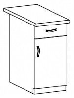 kuchynsk linka PROVANCE spodn skrinka D40S1, strana: Prav,, farba korpusu: biela / dvierka: sosna Andersen, ilustran obrzok