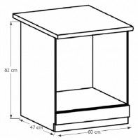 kuchynsk linka PROVANCE spodn skrinka D60ZK - rozmery, farba korpusu: biela, ilustran obrzok