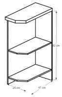 kuchynsk linka PROVANCE spodn skrinka D25PZ - rozmery, strana: Prav, farba korpusu: biela, ilustran obrzok