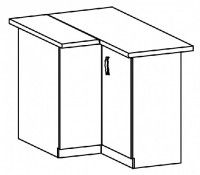 kuchynsk linka PROVANCE spodn skrinka rohov D90N, farba korpusu: biela / dvierka: sosna Andersen, ilustran obrzok