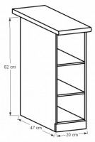 kuchynsk linka SICILIA spodn skrinka D20P - rozmery, ilustran obrzok