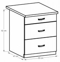 kuchynsk linka SICILIA spodn skrinka D60S3 - rozmery, ilustran obrzok