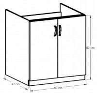 kuchynsk linka SICILIA spodn drezov skrinka D80Z - rozmery, ilustran obrzok