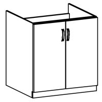 kuchynsk linka LAYLA D80Z skrinka spodn drezov - perokresba, farba: korpus biela / dvierka: siv mat, ilustran obrzok
