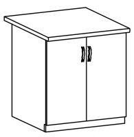 kuchynsk linka LAYLA D80 skrinka spodn - perokresba, strana: univerzlna L/P, farba: korpus biela / dvierka: siv mat, ilustran obrzok
