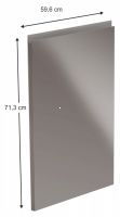 kuchynsk linka AURORA dvierka na umvaku 59,6x71,3 cm - rozmery, farba: dvierka siv lakovan extra vysok lesk HG, ilustran obrzok
