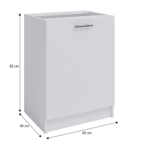 kuchynsk linka FABIANA S-60 - rozmery, farba: korpus biela/dvierka biela, ilustran obrzok
