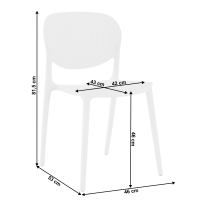stolika FEDRA - rozmery, farba: biela, ilustran obrzok