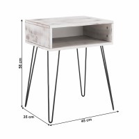 prrun stolk HONEJ - rozmery, farba: biela vintage/ierna
