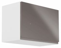 kuchynsk linka AURORA G50K skrinka horn, farba: korpus biely / dvierka siv lakovan extra vysok lesk HG, ilustran obrzok