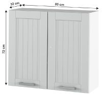 kuchynsk linka JULIA typ 11 skrinka horn rohov 2DV/80 - rozmery, farba: korpus biela / dvierka bledosiv, ilustran obrzok