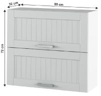kuchynsk linka JULIA typ 12 skrinka horn vklopn 2DV/80 - rozmery, farba: korpus biela / dvierka bledosiv, ilustran obrzok