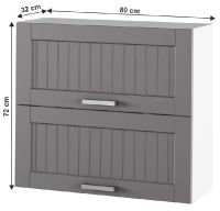 kuchynsk linka JULIA typ 12 skrinka horn vklopn 2DV/80 - rozmery, farba: korpus biela / dvierka tmavosiv, ilustran obrzok