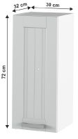 kuchynsk linka JULIA typ 2 skrinka horn 1DV/30 - rozmery, farba: korpus biela / dvierka bledosiv, ilustran obrzok