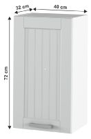 kuchynsk linka JULIA typ 4 skrinka horn 1DV/40 - rozmery, farba: korpus biela / dvierka bledosiv, ilustran obrzok