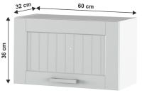 kuchynsk linka JULIA typ 9 skrinka horn vklopn 1DV - rozmery, farba: korpus biela / dvierka bledosiv, ilustran obrzok