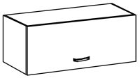 kuchynsk linka LAYLA G80K skrinka horn - perokresba, farba: korpus: biela / dvierka: siv mat, ilustran obrzok