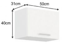 farba korpusu: biela / dvierka: biela, horná skrinka SPLIT 50 OK-40, rozmery - ilustračný obrázok