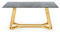 farba: čierny mramor/kov s povrchovou úpravou - zlatá, jedálenský stôl KONAMI - ilustračný obrázok