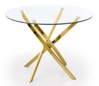 farba: sklo - bezfarebné/kov s povrchovou úpravou - zlatá, jedálenský stôl RAYMOND - ilustračný obrázok