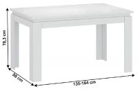 jedlensk stl LINDY - rozmery, farba: biely lesk