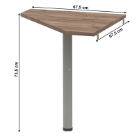 roh ku PC stolu JOHAN 06, farba: kraft dunkel, rozmery, ilustran obrzok