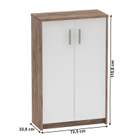 skrinka JOHAN 13 - rozmery, farba: kraft dunkel/biela