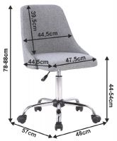 poah: ltka siv, Kancelrska stolika EDIZ, rozmery - ilustran obrzok