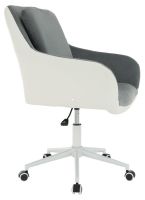Kancelrska stolika IMELDA, poah: ltka siv/ekokoa biela/kov - biela, ilustran obrzok