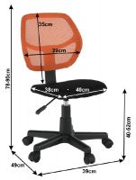 poah: sieovina ierna/sieovina oranov, Kancelrska stolika MESH, rozmery - ilustran obrzok