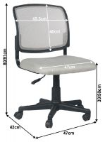 poah: sieovina siv/plast - ierna, Kancelrska stolika RAMIZA, rozmery - ilustran obrzok