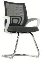 Kancelárska stolička SANAZ TYP 3, poťah: látka sivá/kov - chróm/plast - biela, ilustračný obrázok