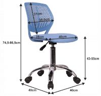poah: ekokoa modr, Kancelrska stolika SELVA, rozmery - ilustran obrzok