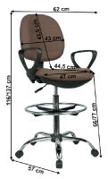 poah: ltka hned/kov - chrm/plast - ierna, kancelrska stolika TAMBER, rozmery - ilustran obrzok