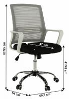 poah: sieovina siv/ltka ierna, Kancelrska stolika APOLO, rozmery - ilustran obrzok
