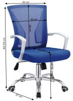 poah: sieovina modr/kov s povrchovou pravou - chrm/plast - biela, Kancelrska stolika IZOLDA, rozmery - ilustran obrzok