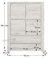 Komoda ANGEL TYP 33 - rozmery, ilustran obrzok