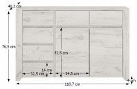 komoda ANGEL TYP 42 - rozmery, farba: biela craft, ilustran obrzok
