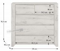 Komoda ANGEL TYP 43 - rozmery, ilustran obrzok