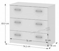 farba: biela, komoda GARBO 3, rozmery - ilustran obrzok