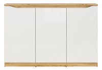 farba korpusu: dub wotan / predn asti: biela lesk, komoda NUIS KOM3D - ilustran obrzok