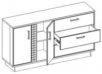 farba: dub aprl/ierna, Komoda DORIAN DN3 - ilustran obrzok