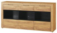 komoda KAMA 47, farba: dub camargue/ierny mat